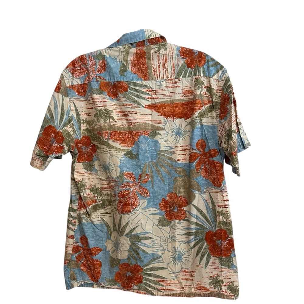 Pierre Cardin 100% Cotton Hawiian Beach Vacation Button Up Shirt Size Medium - Picture 4 of 6